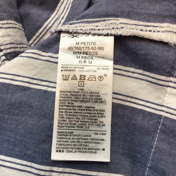 Gap Womens Blue Dobby Stripe Cotton Shift Dress - Picture 7 of 9